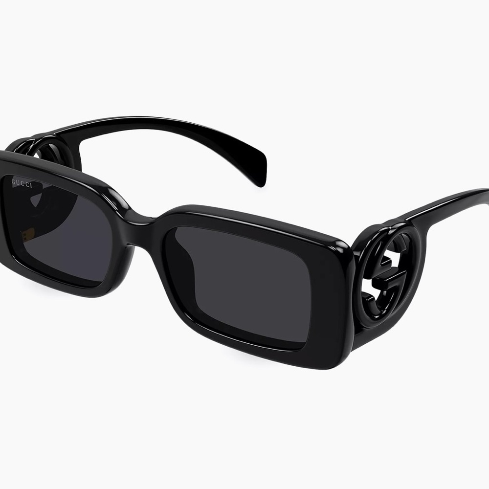Authentic Gucci Black Rectangular Sunglasses With… - image 3
